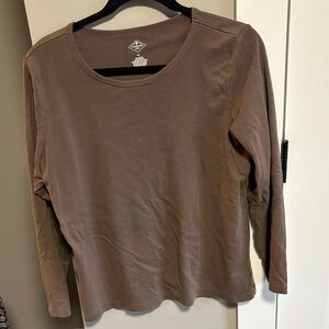 St. John's Bay Chocolate Long Sleeve Women's Top